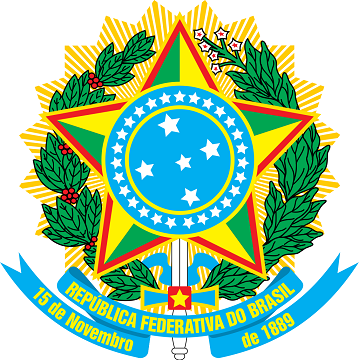герб Бразилии с ветками и плодами кофе